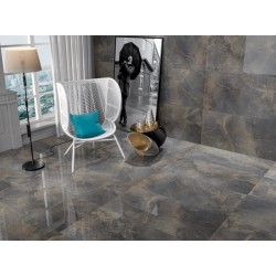 Πλακάκι Serenity Graphite 60Χ120 Σκουρο Γκρι Γυαλιστερό Retificatto